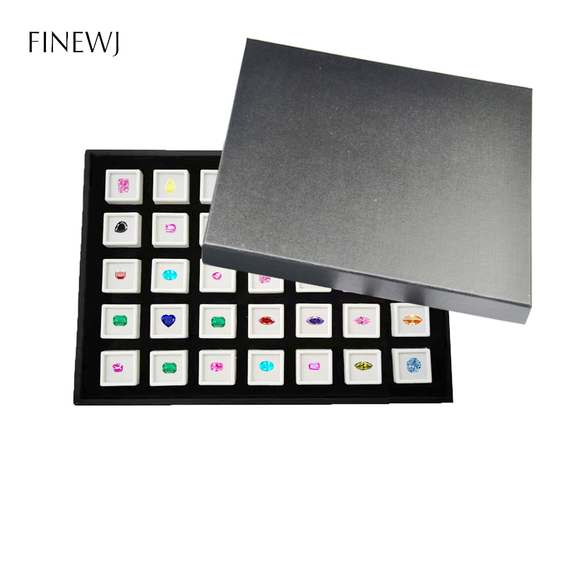 Boîtes à bijoux Bijoux en gros Gem Display Box Case Loose Diamond Storage Tool Coin Jar Show Tray Gem Pot Gemstone Organizer Holder Container 230