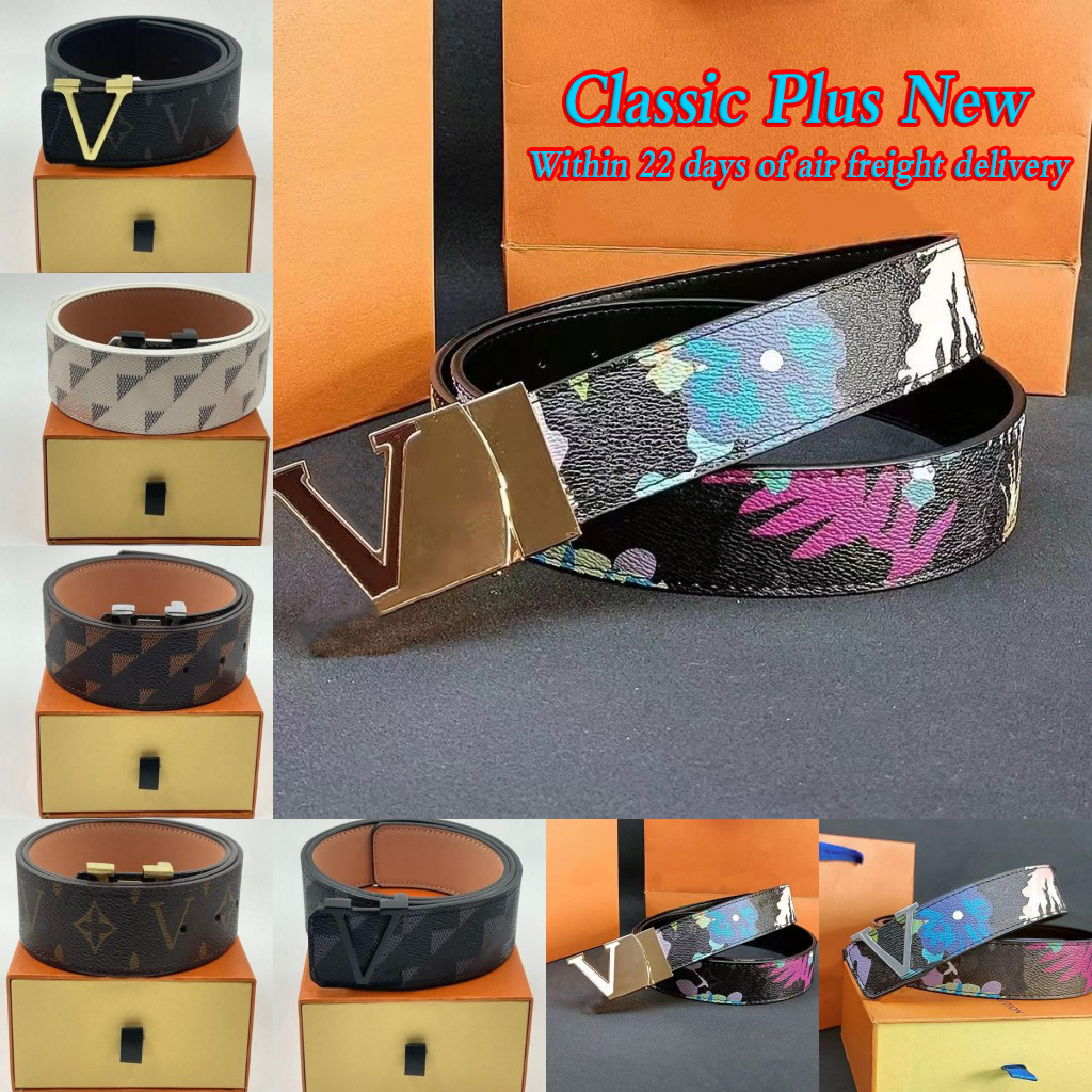 

Fashion buckle genuine leather belt Width 40mm 20 Styles lvity Highly Quality designer men women mens belts, 8# gold buckle+old flower