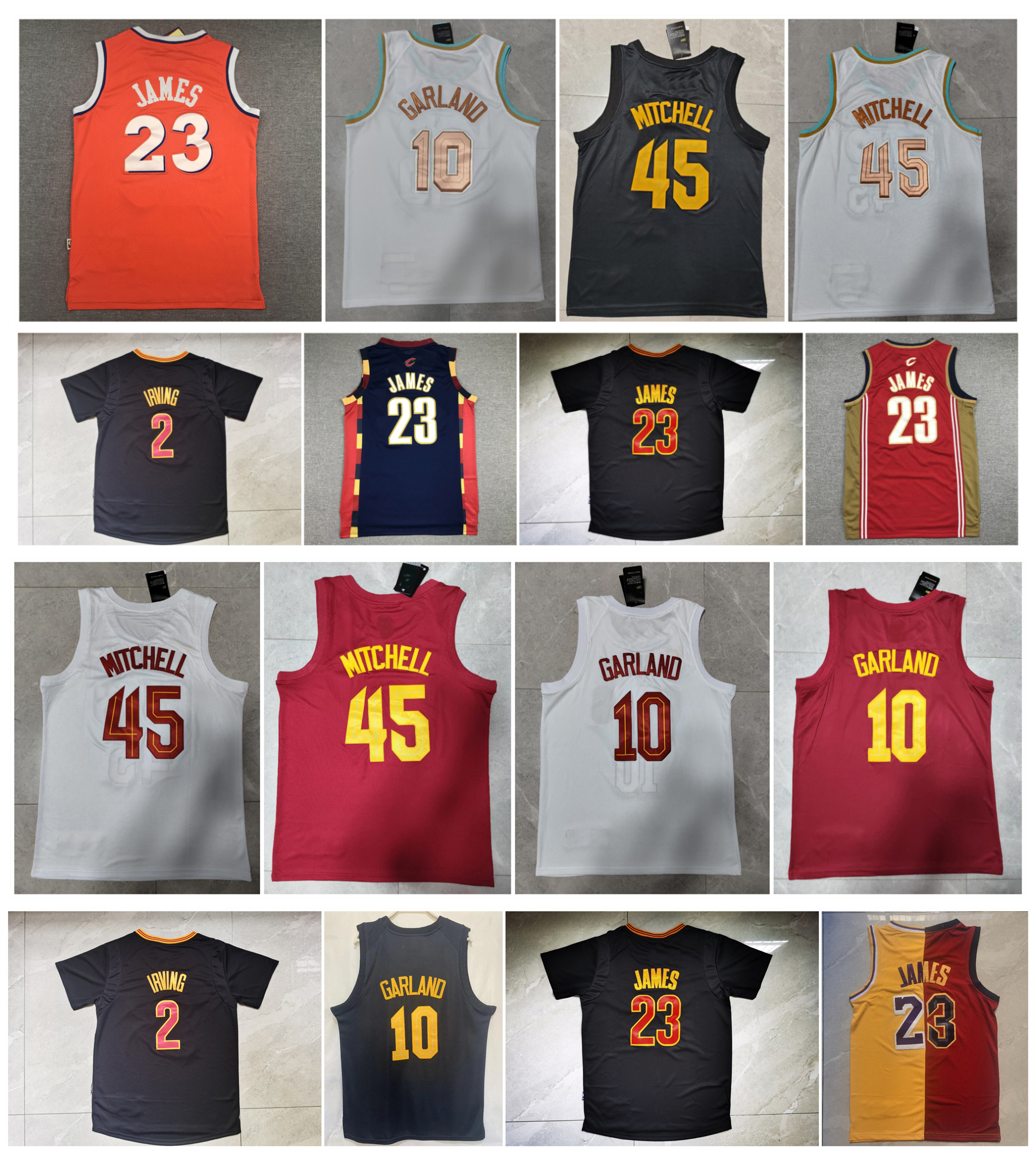 

Clevelands Basketball Jersey Cavalier Donovan Mitchell Kyrie Irving Darius Garland Mitchell & Ness James White Red Black Size S, As pic