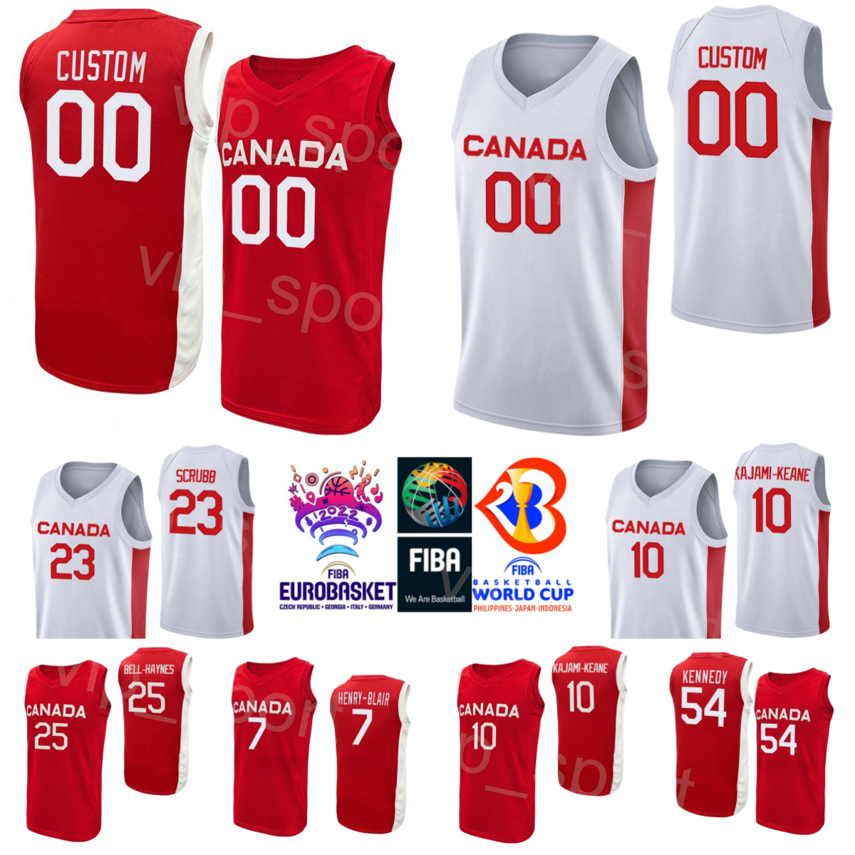 

Print Canada Basketball 2023 World Cup 11 Kenny CHERY Jersey 25 Trae BELL-HAYNES 9 Conor MORGAN 8 Dillon Brooks 10 Trey Lyles 6 Cory Joseph Brandon Clarke National Team, White