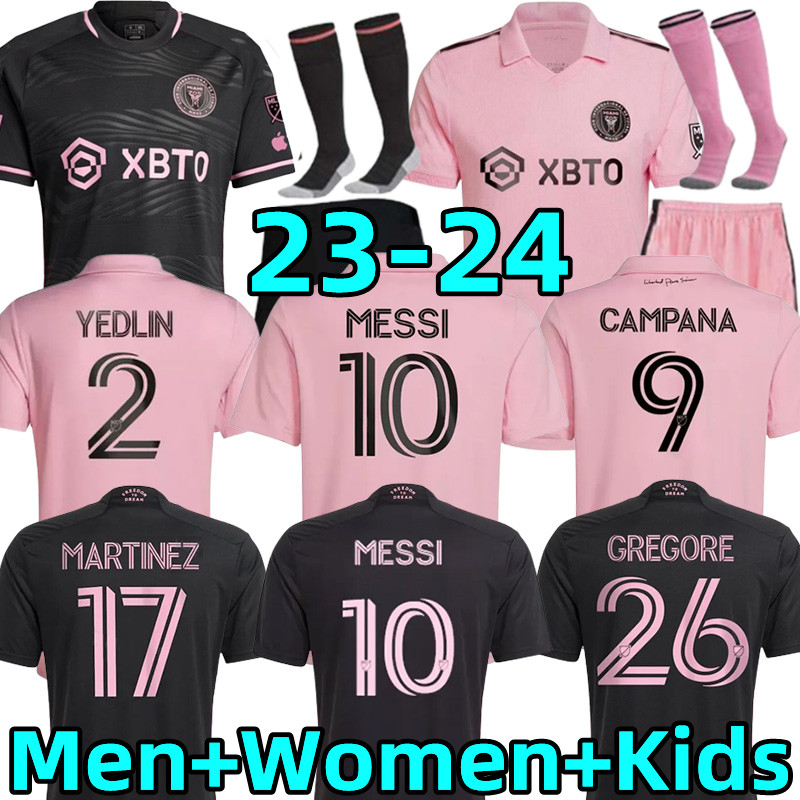 

23 24 Inter Miami CF Soccer Jerseys MESSIS HIGUAIN CAMPANA YEDLIN MARTINEZ GREGORE Mota MLS 2023 2024 men kids kits Fans version football shirt child adult uniform, 23-24 away