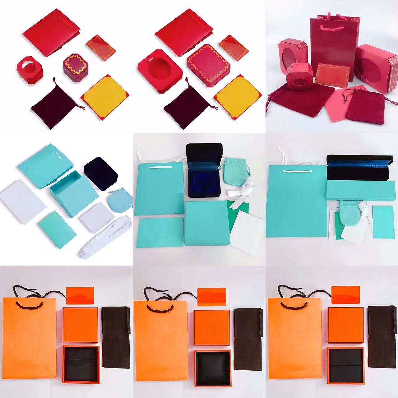 

Luxury bracelet necklace earring ring original packaging box fashion designer box factory wholesale and retail