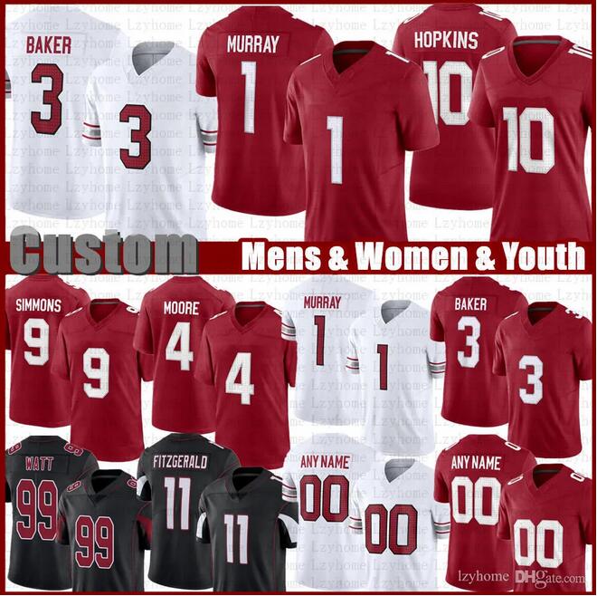 

Football Jersey 99 J.J. Watt 1 Kyler Murray 10 DeAndre Hopkins 3 Budda Baker 4 Rondale Moore 18 A.J. Green 2 Marquise Brown 6 James Conner 40 Pat Tillman 21 Patrick Peterson, Colour
