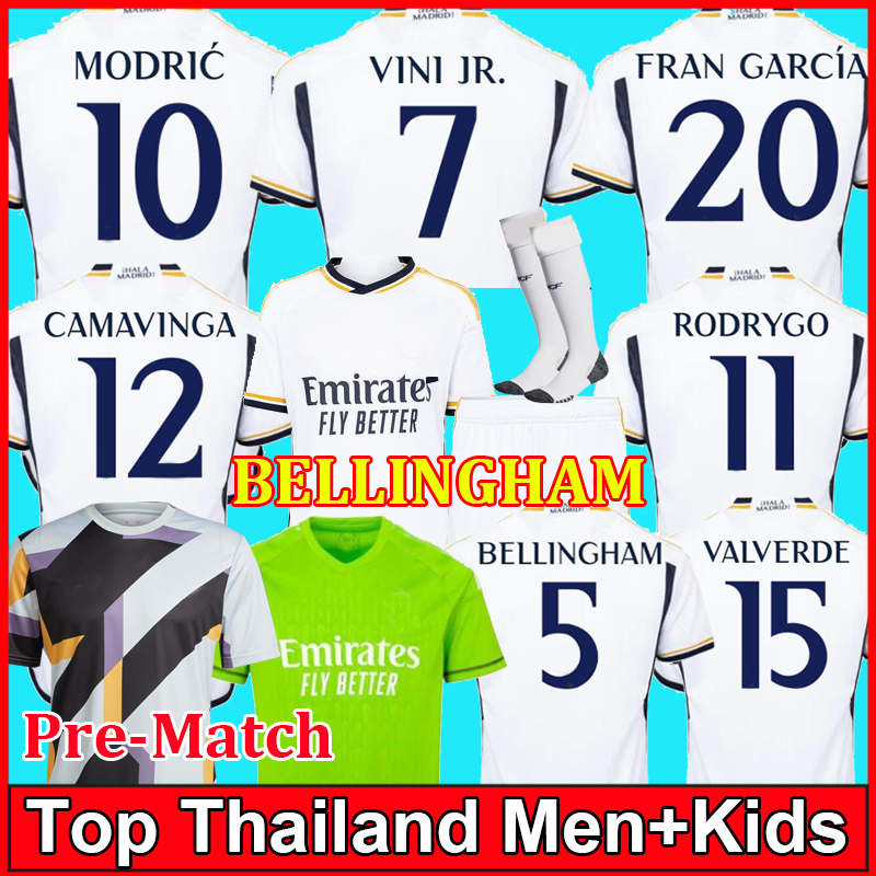 

23 24 BELLINGHAM 5 soccer jerseys VINI JR Fran Garcia football shirt REAL MADRIDS ALABA HAZARD ASENSIO MODRIC MARCELO VALVERDE men kids kit Camiseta de Futbol, 23-24 home