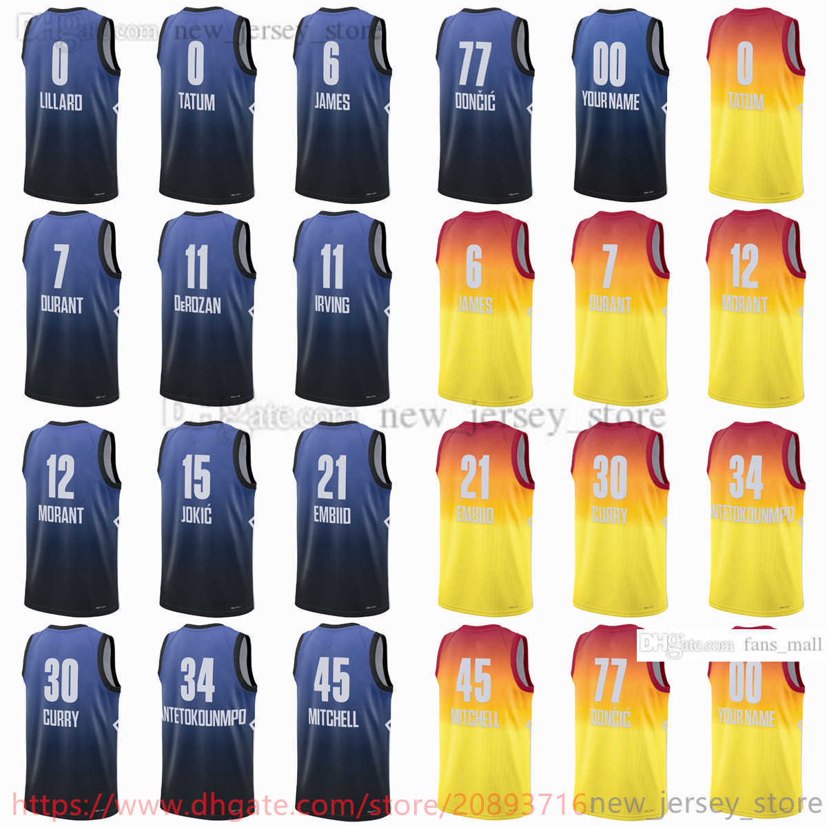 

2022-23 All-Star Basketball Jersey 77 Luka New Printed 30 Stephen Doncic Curry 6 LeBron 12 Ja Morant James 7 Kevin 22 Jimmy Durant Butler 0 Jayson Harden Tatum Jerseys, Printed shorts