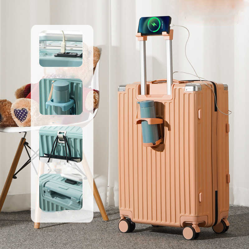 

2023 New Luggage Multi-function Rechargeable Suitcase for Male and Female Students Has a Large Capacity 0621-1111, Color 3