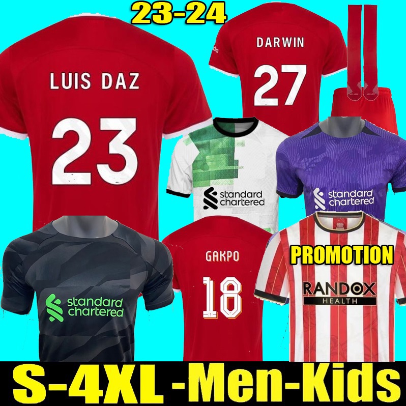 

3XL 4XL MAC ALLISTER 23 24 soccer jerseys home away 3rd DARWIN 2023 2024 Luis DIaz Alexander Arnold football shirts men kids uniform GAKPO SHARP ShEfFIeLd PROMOTION, 23 24 home player version