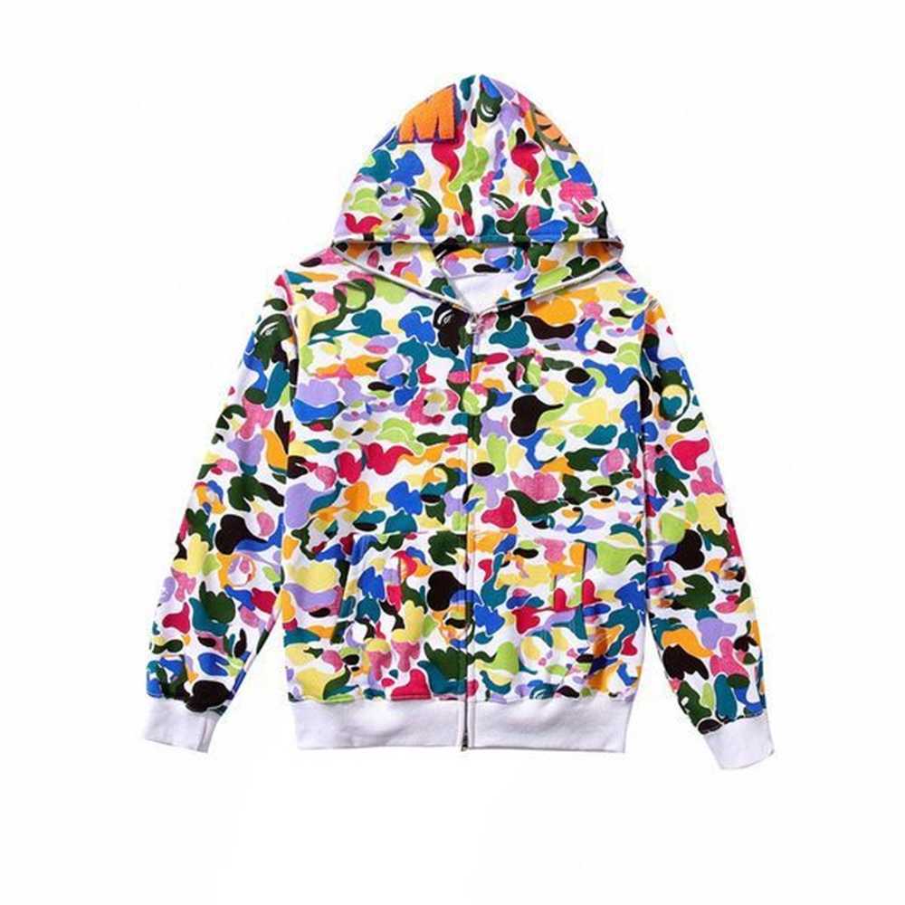 

New hooded men's hoodie women's zipper cardigan pure cotton camouflage coat street hip-hop sportswear fashion couple designer casual 5YU1