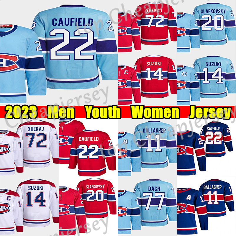 

#22 Cole Caufield Reverse Retro hockey jersey #20 Juraj Slafkovsky #14 Nick Suzuki Kirby Dach Brendan Gallagher Carey Price Arber Xhekaj jerseys, Gray