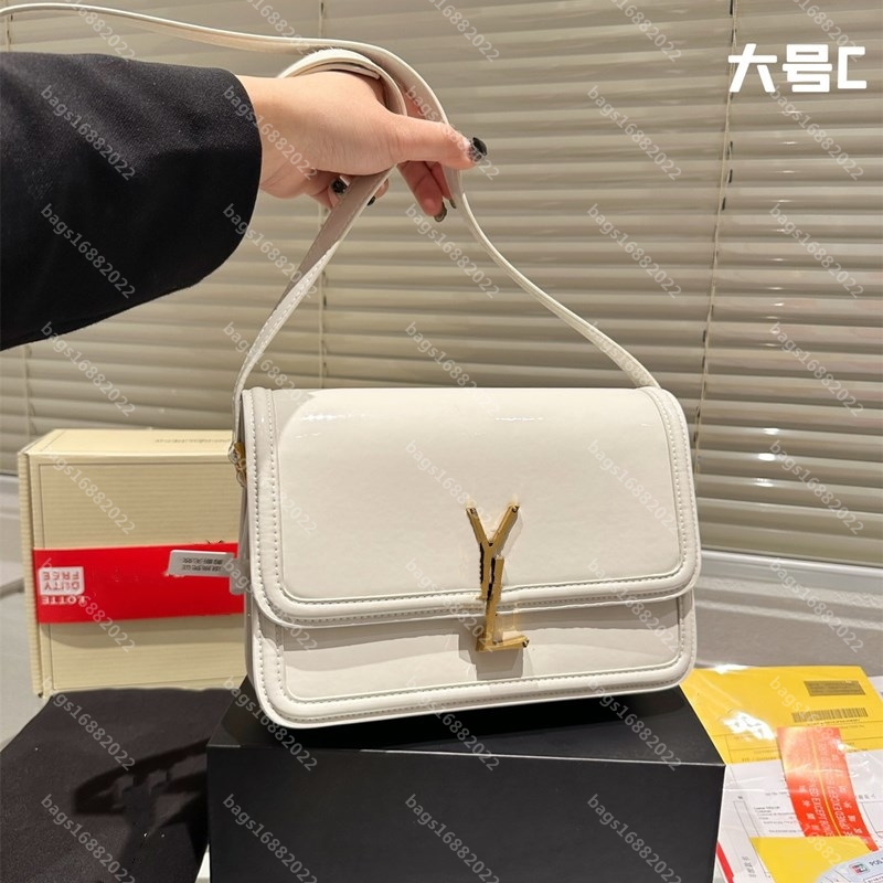 

Multicolor SOLFERINO bag women one shoulder crossbody bag designer bag handbag Lacquered Tofu Bun leather bags Front flip chain bag Fashion Versatile YSLs wallet, Add box