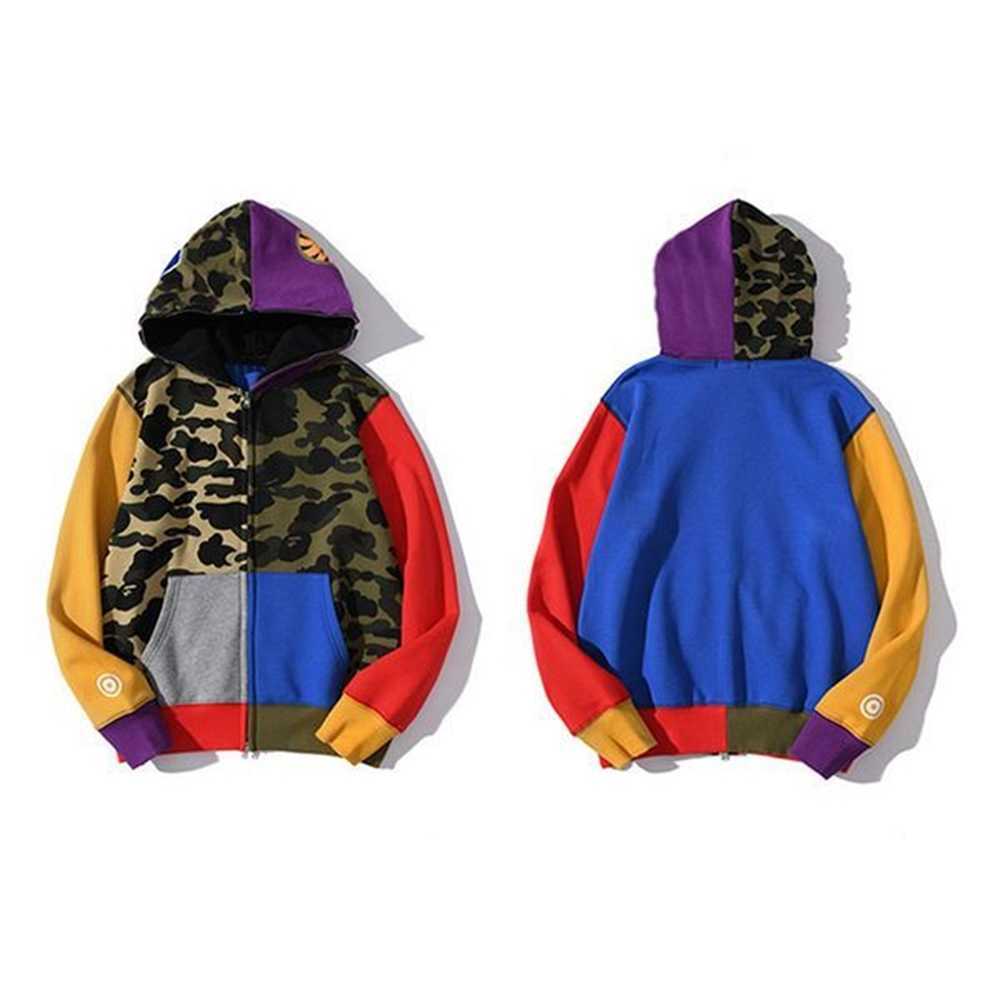 

New hooded men's hoodie women's zipper cardigan pure cotton camouflage coat street hip-hop sportswear fashion couple designer casual 5LYM