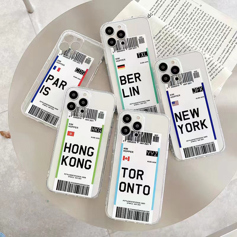 

Boarding Pass Design Phone Cases For Iphone 15 14 13 12 11 Pro Max XsMax Xr Xs X 7 8 Plus Transparent Soft TPU Shockproof Crystal Clear Cellphone Case, Singapore