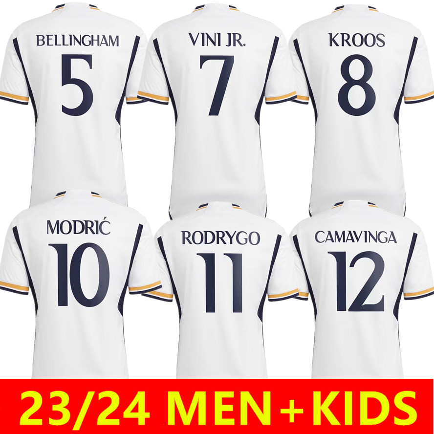 

MEN Kids 2023 2024 Football kits VINI JR MODRIC Soccer Jerseys 23/24 Camiseta de futbol KROOS BELLINGHAM CAMAVINGA VALVERDE RODRYGO ALABA Kid Footbal kit, Kids 23/24 home
