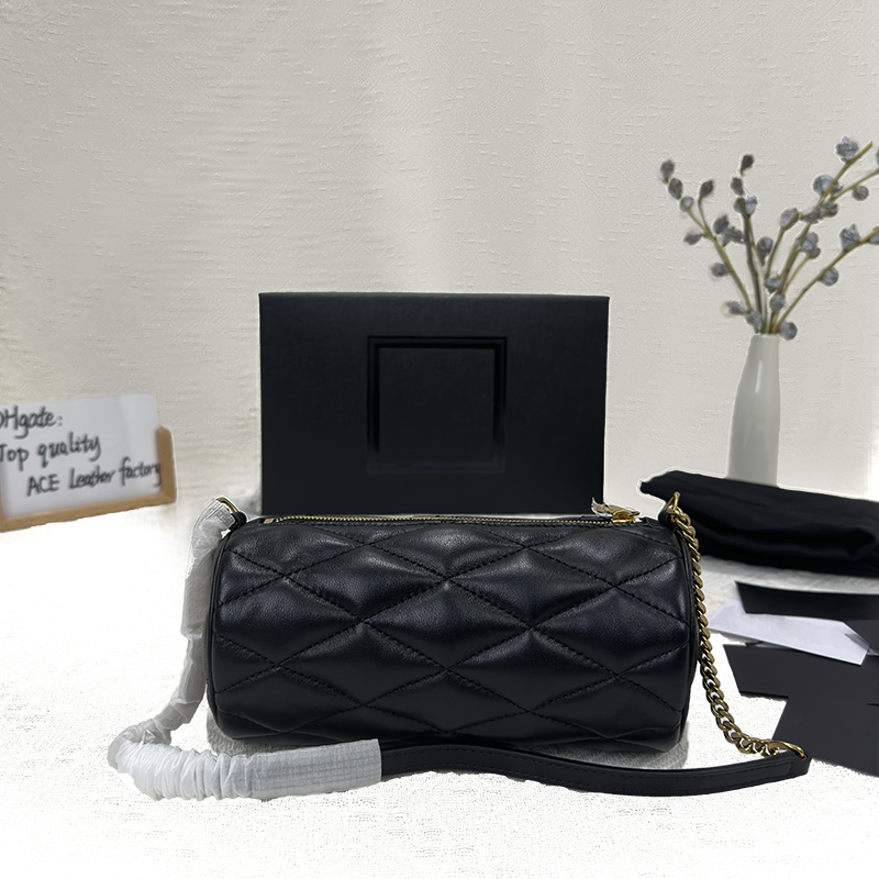 

Ladies Cosmetic Bag 20cm fashion Mini Round Tube Clutch 8A Y699703, White