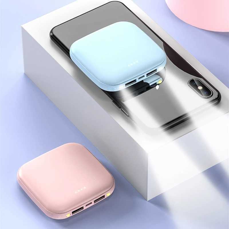 

Cell Phone Power Banks 20000mAh Mini Power Bank For iPhone Huawei LED Powerbank 2 USB Portable Charger External Battery Pack Power Bank J230217