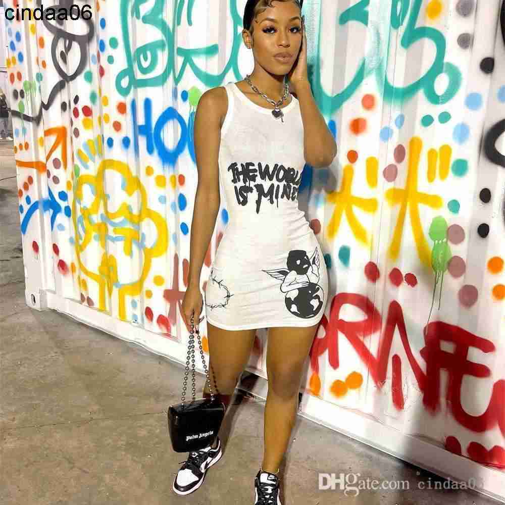

Designer Dresses Women Casual Dress 2023 Small Crowd Letter Print Mini Club Dress For Woman, White