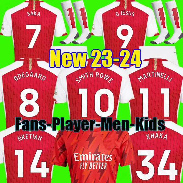

23 24 G.JESUS SAKA soccer jerseys Fans Player version SMITH ROWE ODEGAARD TROSSARD KIWIOR TOMIYASU ArSen jersey MARTINELLI 2023 2024 football shirt top Men Kids kit, 23-24 home