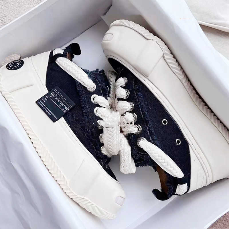 

Vanness Wu Hidden Couple xvessel Canvas Shoes Women's 2023 New Thick soled Casual Lace up Same Style Open Laughing Beggar Shoes, Black