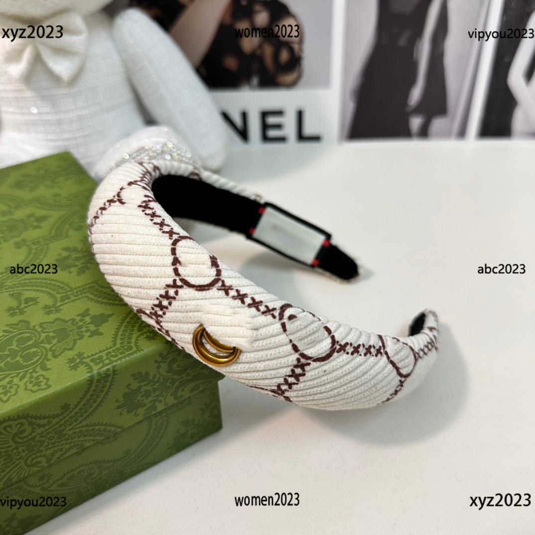 

women Headbands designer Hair Jewelry Striped decoration hair band Grid letter printing headwear #Including box