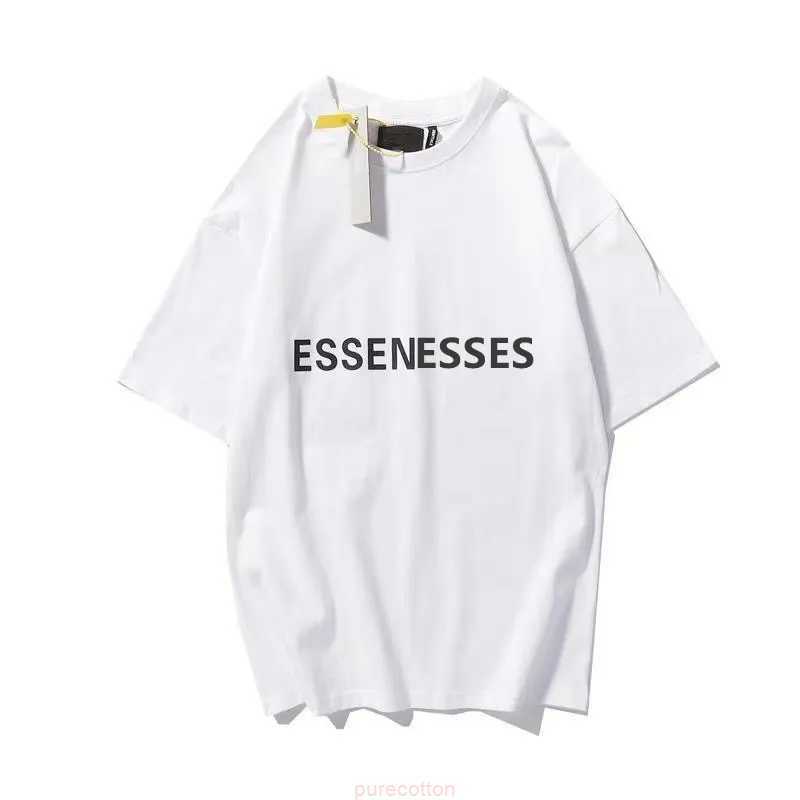 

FOG Ess Fashion Men Women friends t shirt cotton tshirts Skateboard Hip Hop Oversize High Street Unisex Couples Clothing Size, White