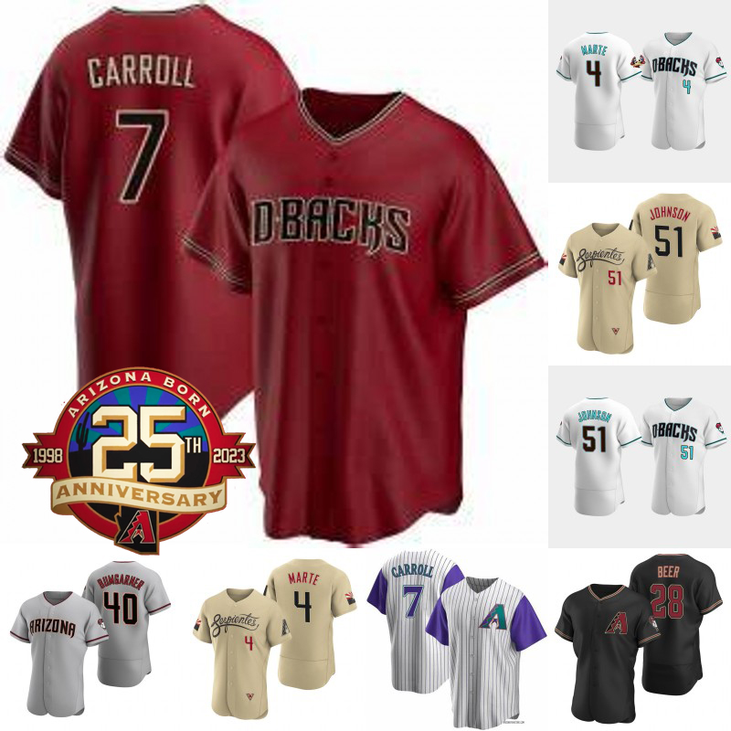 

Arizona Corbin Carroll Jersey 25th Patch Diamondbacks Seth Beer Miguel Castro Ketel Marte Zac Gallen Nick Ahmed Josh Rojas Daulton Varsho Madison Bumgarner Jerseys, Mens cool base red