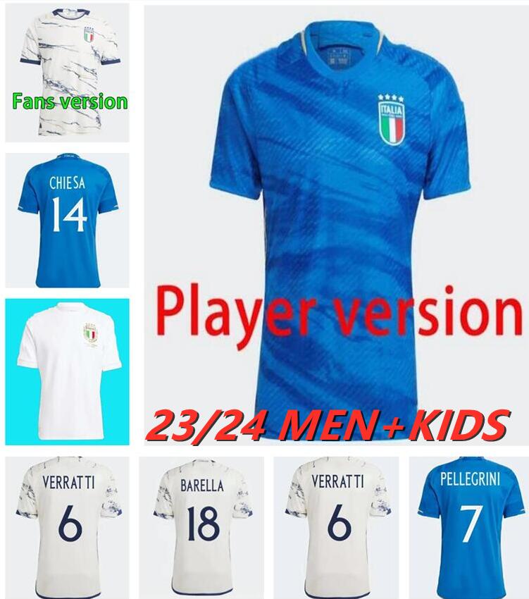 

22 23 italy soccer jerseys Italia 22 23 24 maglie da calcio VERRATTI CHIESA GNONTO football Shirt LORENZO PINAMONTI POLITANO GRIFO uniform men kids kit Player version