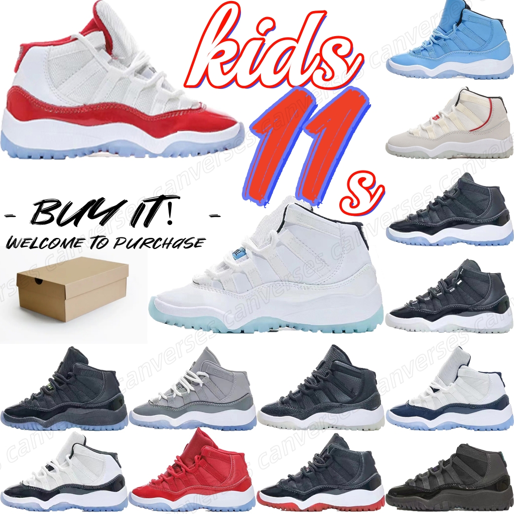 

toddlers kids shoes 11s cherry cool grey boys girls youth childrens shoes big kids BP gamma blue win like 96 concord sneakers bred legend blue Pantone size EUR 25-35, 10