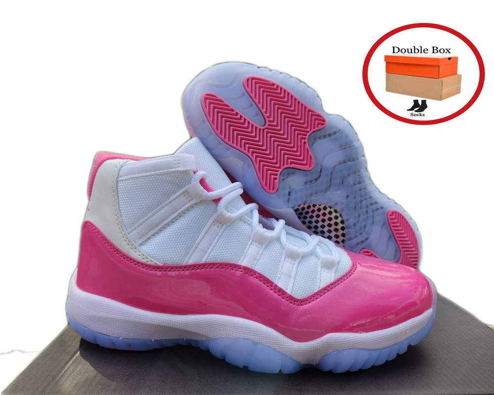 

Jumpman 11 Pink White Women 11S Valentine's Day Basketball Shoes Womens Outdoor trainers Ladies Sports Designer Sneakers Double Box, White pink