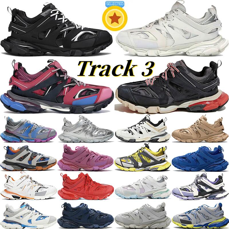 

Designer Track 3 3.0 Shoes Triple white black Sneakers Tess.s. Gomma leather Trainer Nylon Printed Platform Men Women Sports trainers balenciaga balencaigas shoes, With [b] logo