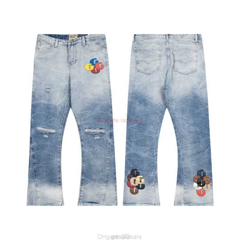 

Fashion Designer Clothing Galleries Denim Pants High Edition Galleries High Street Net Red Same Style Mens Women Water Washing Trousers Fashion Jeans for sal, Blue