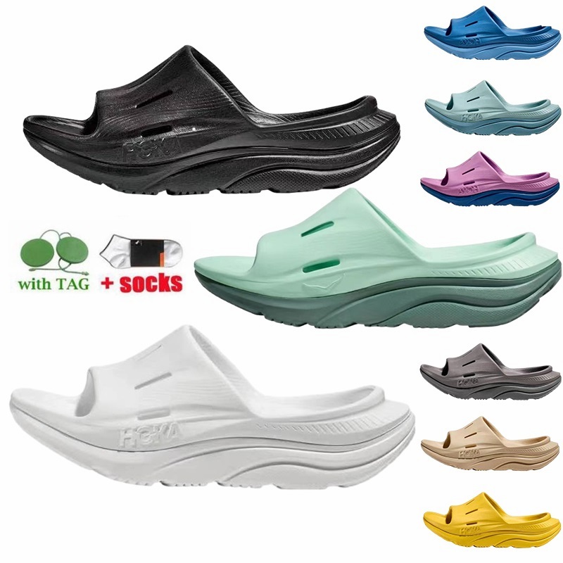 

Hoka Slippers ORA Recovery Slide 3 Lightweight Casual Sports Slides Triple Black Sand White Purple Rubber claquette Hokas Designer Sliders Scuffs Beach Shoes