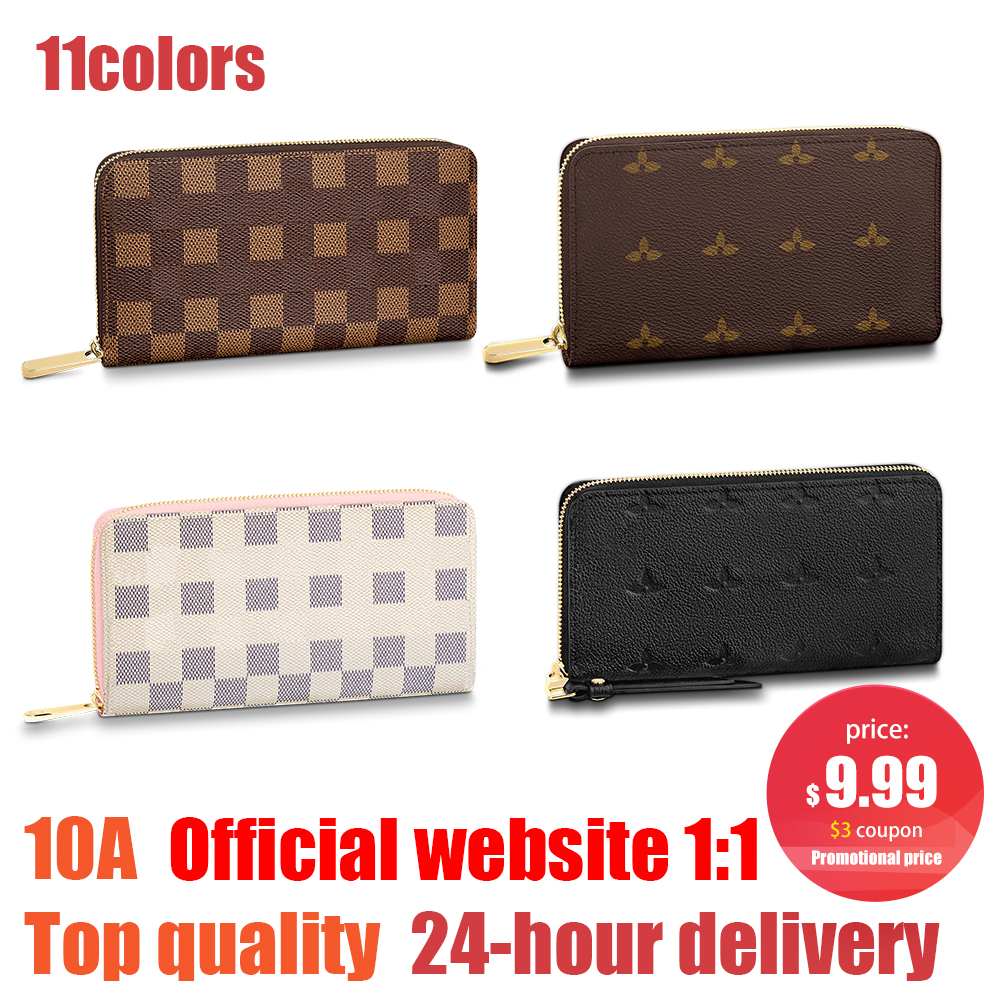 

2023 New M42616 N61264 Clemence Wallet Coin purses Leather Women's Card Holders slot luxurys Designer paper money mens key wallets business card lady zipper Purse, Mon0gram-pink