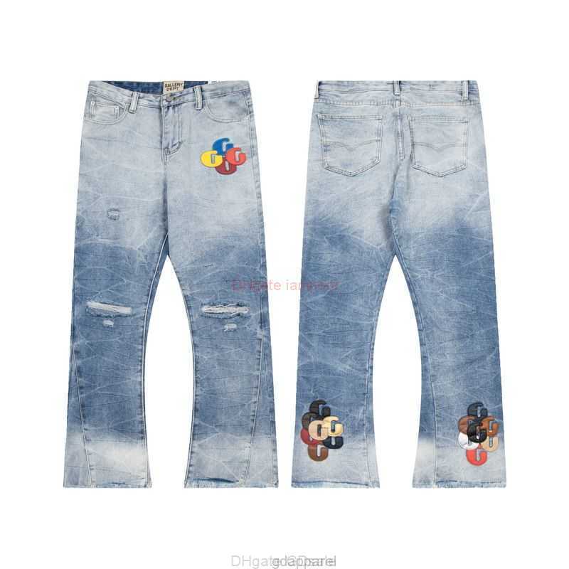 

Fashion Designer Clothing Galleries Denim Pants High Edition Galleries High Street Net Red Same Style Mens Women Water Washing Trousers Fashion Jeans for sal, Blue