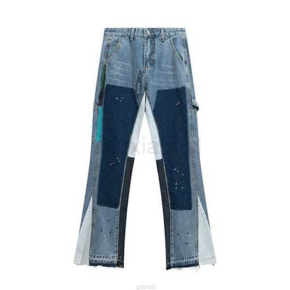 

Men's Jeans Fashion Galleries Casual Pants Street Patchwork Wash Flared Unisex Hip Hop Versatileuas7fe1f, As shown in figure