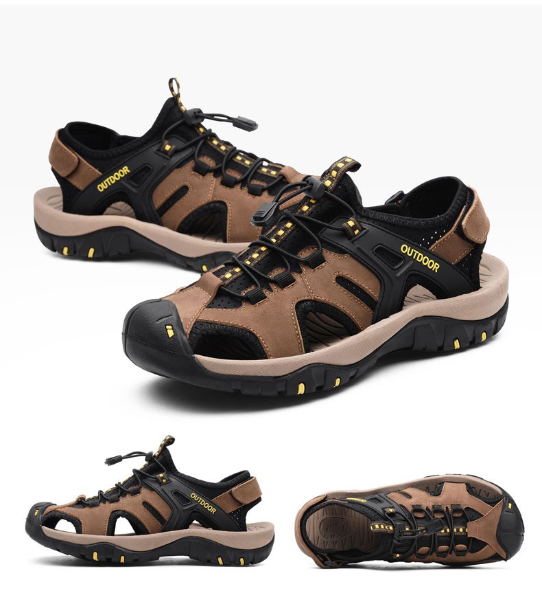 Genuine Leather designer men sandals Big size Shoes summer beach Sandals Slippers Gentle Luxury men`s designer shoes with Size 38-48 item 7239-1