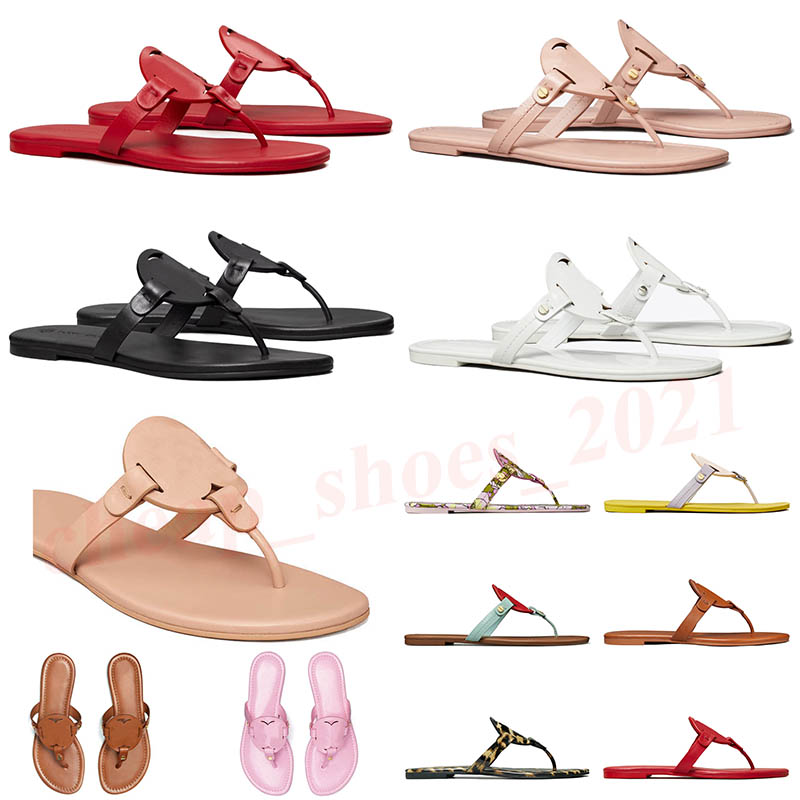 

Luxury Women Slides Miller Patent Leather Designer TB Sandals Soft Slippers Pink Brown Mini Metal tb sandal Sandal famous coach flip flops Shoes, 31