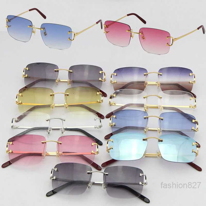 

Wholesale Sell Rimless T8200816 delicate Unisex Fashion Sunglasses Metal driving glasses C Decoration High Quality designer UV400 Lens Eyeglasses
