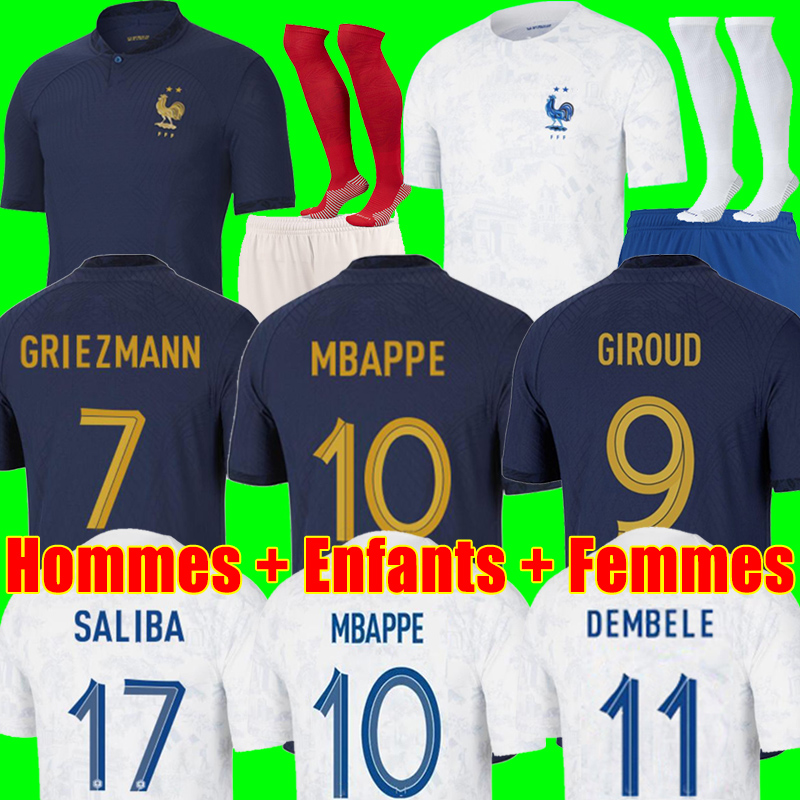 

french soccer jerseys  23 MBAPPE GRIEZMANN 2022 GIROUD PAVARO HERNANDEZ DEMBELE equipement Maillot de foot football shirt women Men kids kit Set, 2022 pre-match
