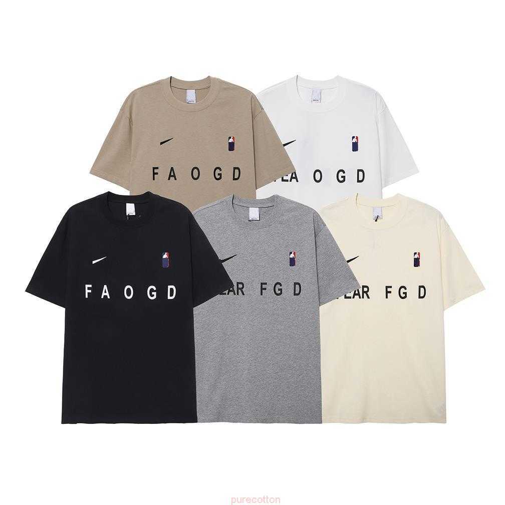 

ESS Men's Tees Polos New summer FOG double-track Men's T-Shirts niche brand American loose couple pure cotton short sleeve T-shirt for men and women, White
