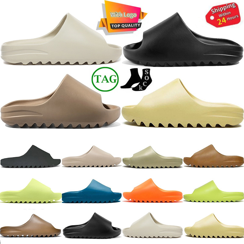 

Designers Foam slides Sandals EVA for mens woman Slippers Glow Green Soot Onyx Black Bone Resin Desert Sand Pure Earth Brown Ochre Comfortable Clog Runr Slide -48, 17