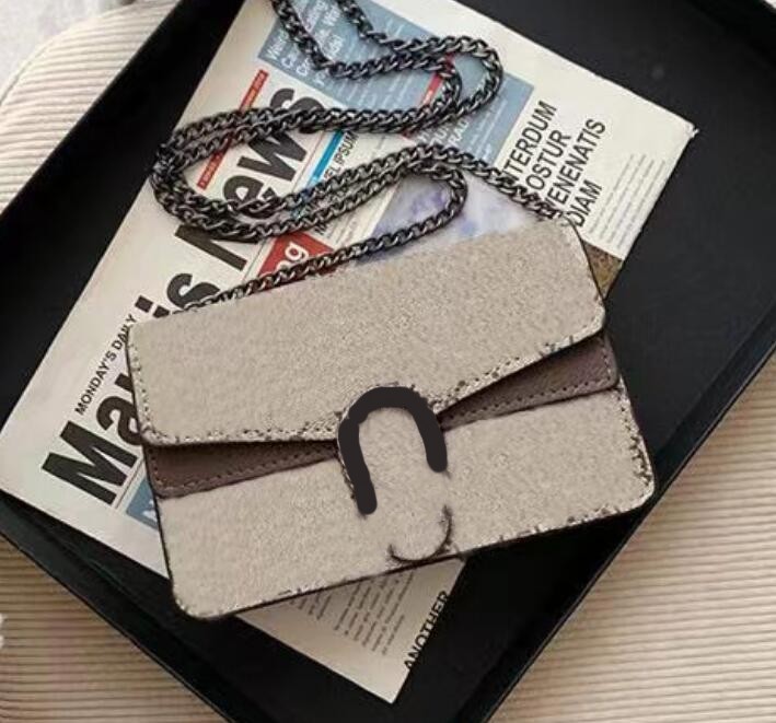 

designer Brown Wallet luxury Ladies brand Chain flip Handbag classic letter Print metal Snaker buckle high quingity shoulder bag, 6(23cm)