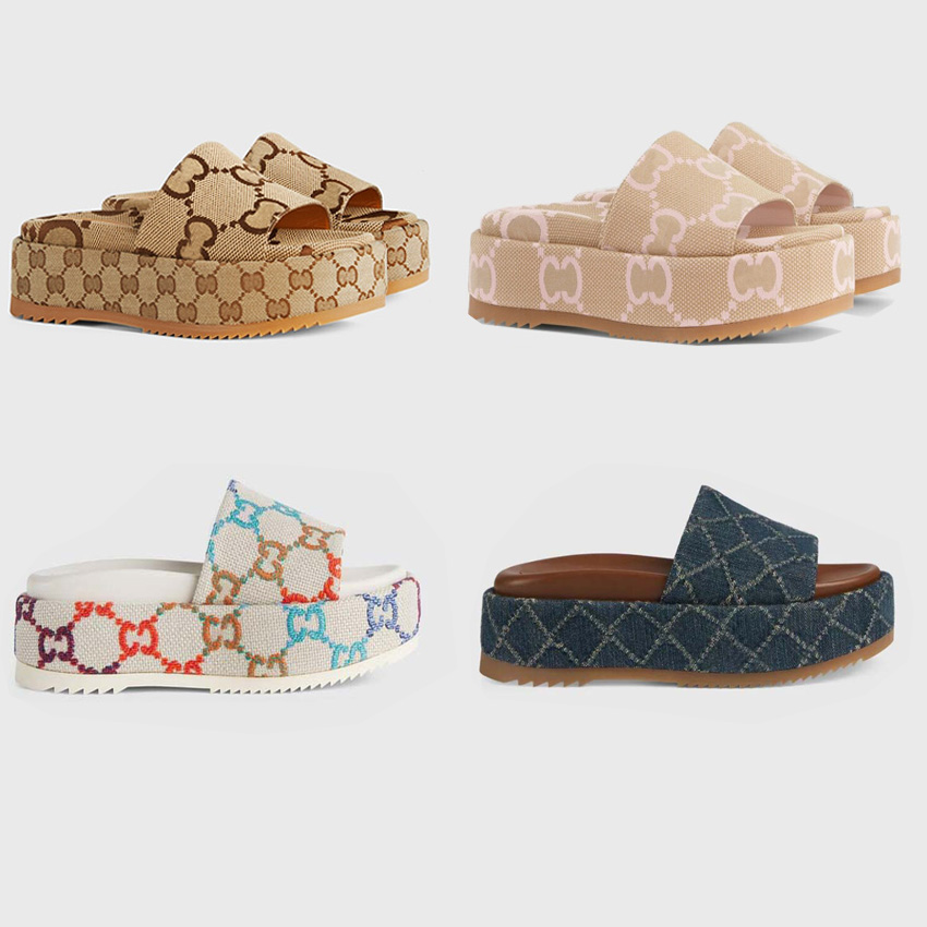 

Designer Women Slippers Canvas Sandals Slides Genuine Leather Beige Brick Red Summer Beach Slippers Outdoor Party Classic Sandals1, B-3