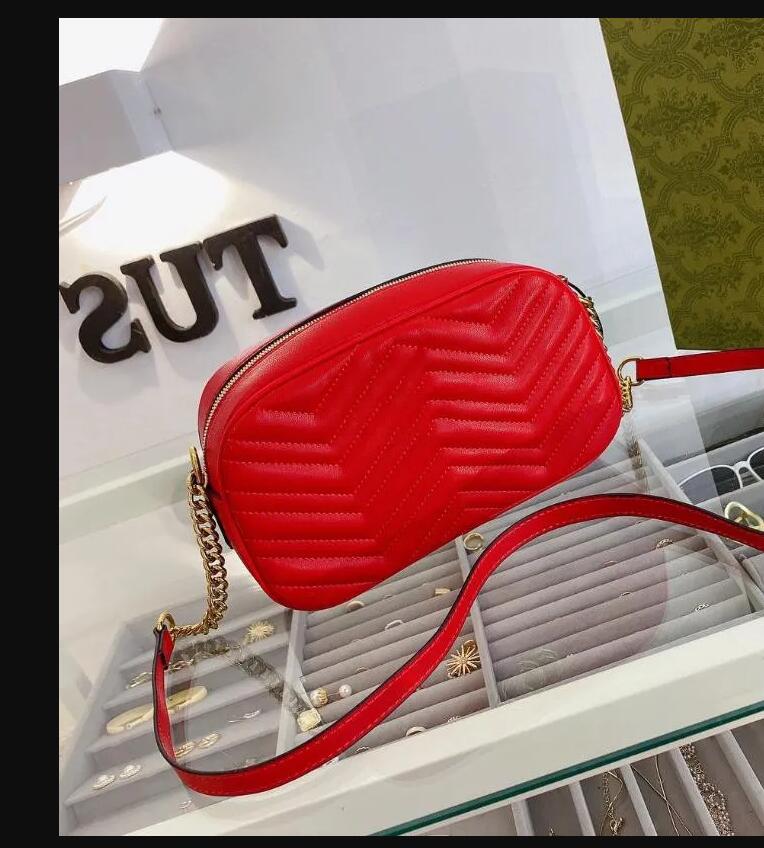 

Top qualitys Women Chain Shoulder Crossbody Bags Lady Purse Messenger Bag Designer Handbags Wallets backpack female purse 81, Red