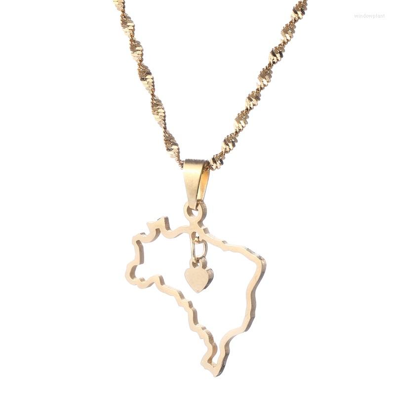 

Pendant Necklaces Brazil Heart Map Brasil Maps Jewelry