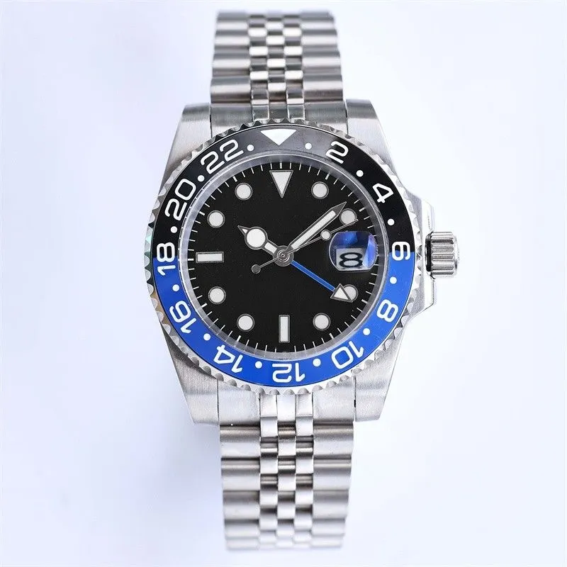 

Mens Watch 41mm Automatic Mechanical Movement Watches Full Stainless Steel sliding clasp Blue Black Ceramic Sapphire WristWatches Super luminous montre de luxe A1