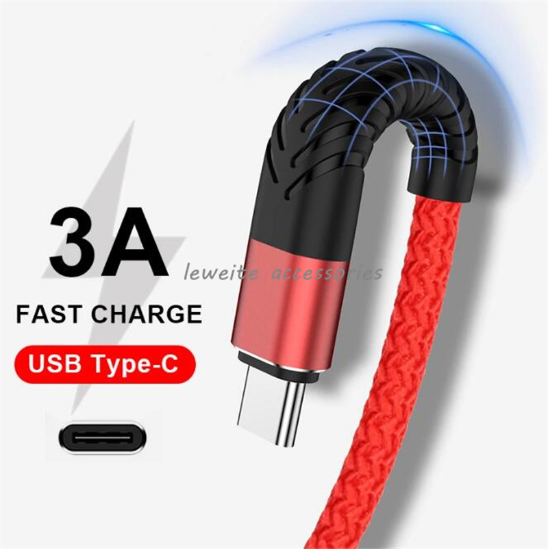 

1m 2m 3m USB Type C Cable For Samsung Galaxy S20 2.4A Fast Charging Cord Micro USB Cables For Huawei P40 Xiaomi Redmi Samsung iPhone Charger Long Wire, White