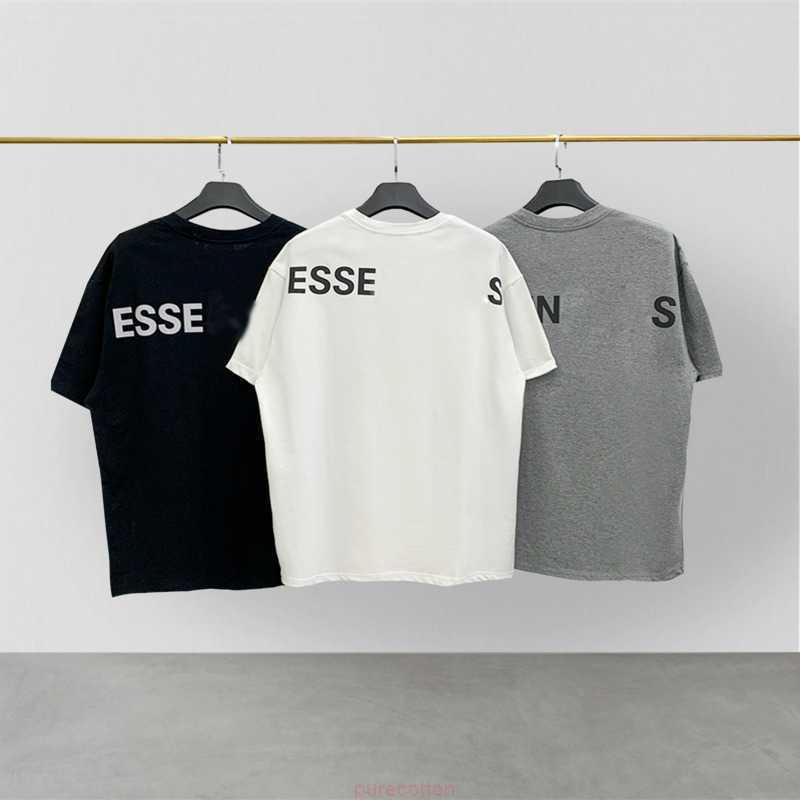 

FOG oversize t shirt men women sweatshirt ess designer cotton t shirts round neck pullover tee 3d letter printing short sleeved Tshirt mens luxury clothing, White