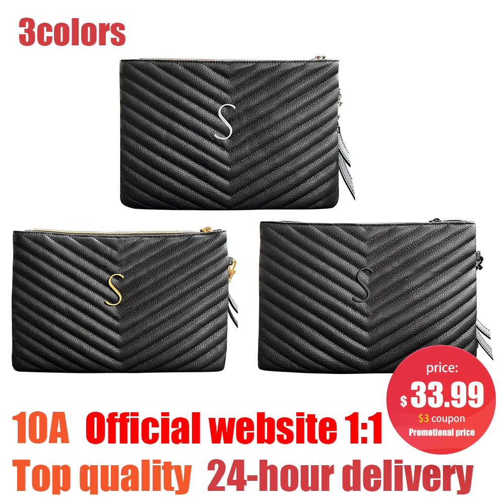 

2023 new handbags wallets cosmetic clip bag mens Womens coin purse totes wash Underarm hobo Stuff crossbody toiletry clutch bags Credit card shoulder envelope Stuff, Black gold