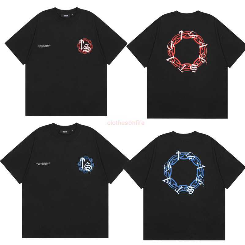 

Designer Fashion Clothing Tees Tsihrts Shirts Trapstar Letter Printing Short Sleeve Couple Loose Round Neck Tshirt High Street American Fashion Casual Tshirt Cott, 812 black