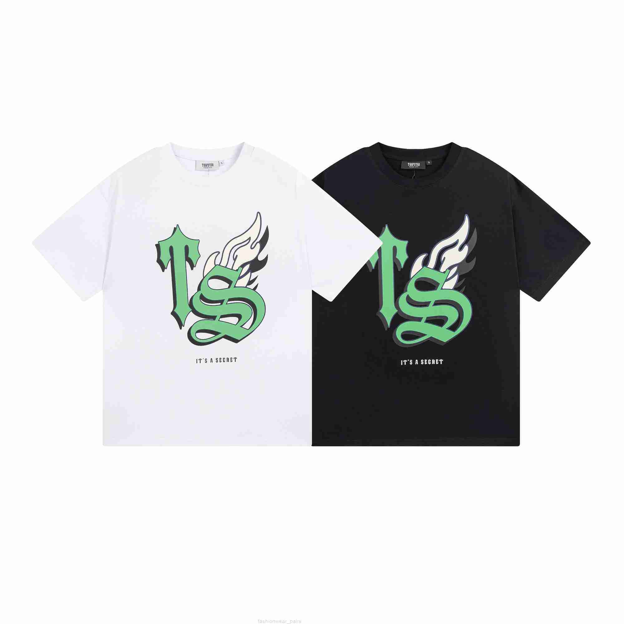 

Designer Fashion Clothing Tees Tsihrts Shirts Trapstar Bonus Stage Summer New Niche Trendy Brand Printed Short Sleeved Loose Round Neck Tshirt for Men Women Rock Hip, Black